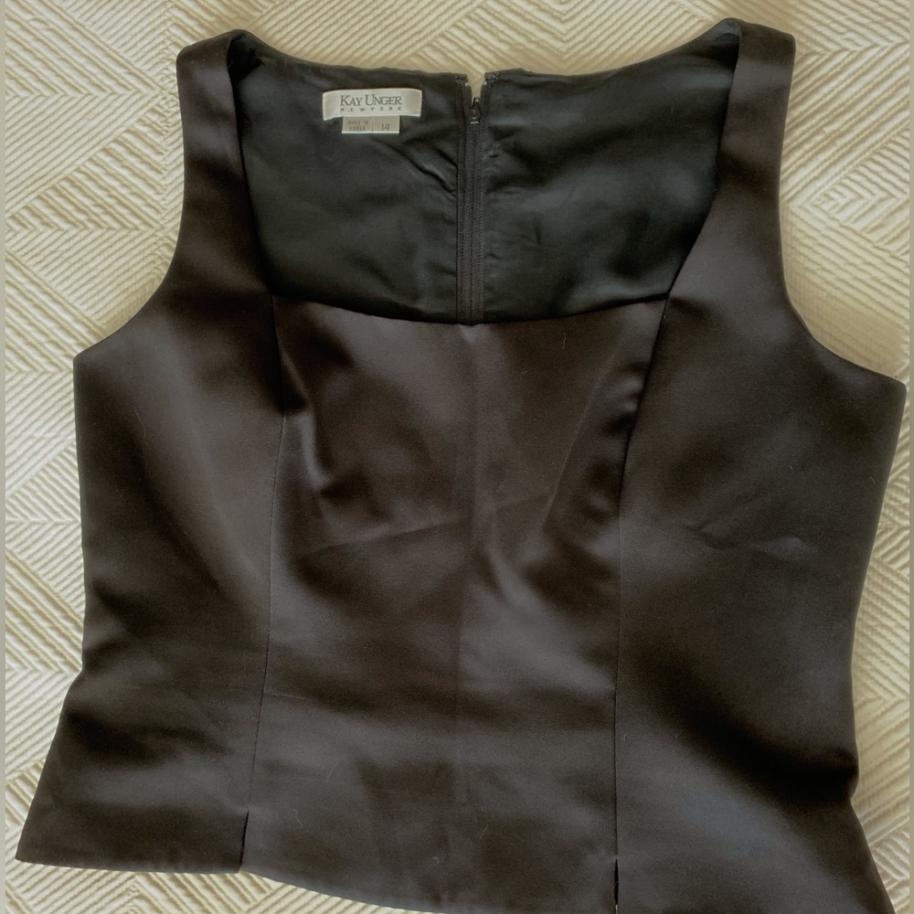 Vintage Kay Unger black fitted zip up top Size 14
